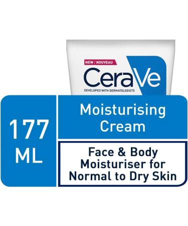 CeraVe Moisturising Cream for Dry to Very Dry Skin with Hyaluronic Acid and Ceramides - 177 ml - Buy Online on SooperMarket.com
