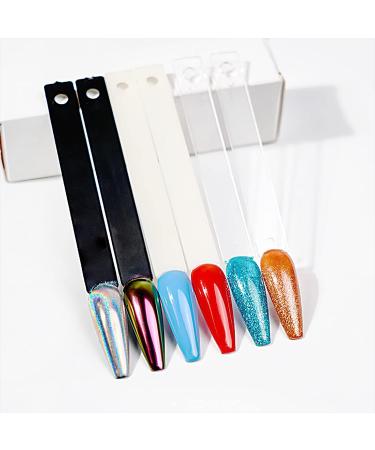 2 Sets of 100 Clear Coffin Ballerina Fan Shape Nail Art Tips Display with Metal Split Ring Holder NT080 - Buy Online on SooperMarket.com