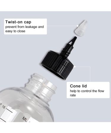 SDOOT Hair Dye Applicator Bottles - 2 Pack, 16.9oz with Twist Cap & Scale, Clear - Buy Online on SooperMarket.com
