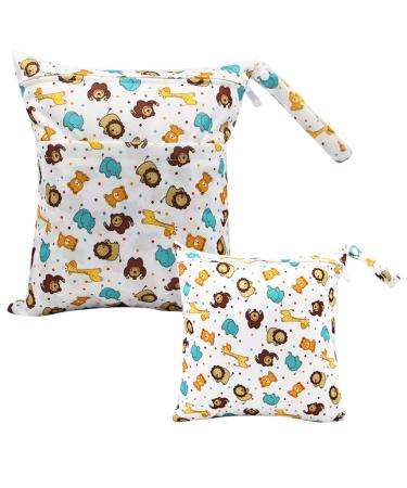 Egurs diaper bag for on the go Wetbag 1 piece large + 1 piece medium small animals