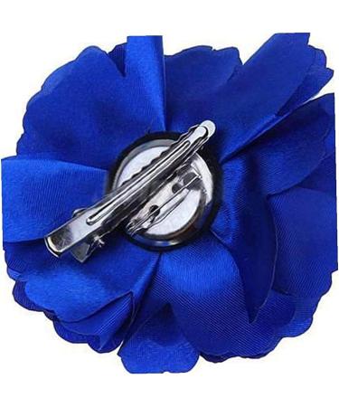 Women Girls Hair Clip Hairpin Brooch Beautiful Satin Peony Flower Style(Royal Blue) Practical Design - Buy Online on SooperMarket.com