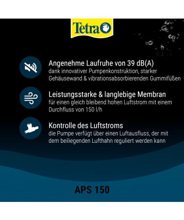 Tetra APS 150 Aquarium Air Pump - Ultra Quiet Diaphragm Pump for 80-150L Aquariums - Best Shipping Worldwide - Buy Online on SooperMarket.com
