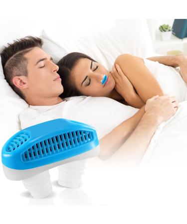 Anti Snoring Devices  2 in 1 Nose Air Purifier Nasal Vents Plugs Clip Snoring Reduce for CPAP Users  Stop Snoring Sleep Aid Snore Reducing for Better Sleep for Women Men (Blue)