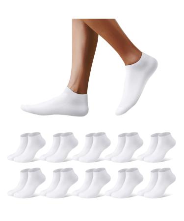 MOWENTI 10 pairs unisex sneaker socks short sports sock cotton breathable ankle socks for leisure and running 39-42 1-white