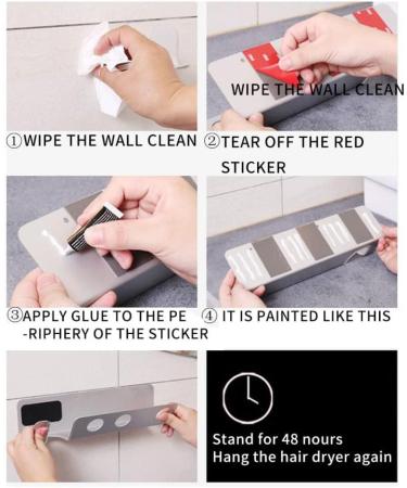 Support for Wall Hair Dryer Hair Appliance Adhesive Support for The Wall Wall Wall Wall - Buy Online on SooperMarket.com
