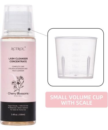 Eyelash Cleanser Concentrate 100ml Cherry Blossom Professional Lash Extensions Shampoo Natural Foaming Cleanser DIY Paraben & Sulfate Free Non-lrritating Wash for Extensions Lashes with Salon Home Care-Makes 60ml Bottles Eyelash Shampoo Cherry Blossom 100 - Buy Online on SooperMarket.com