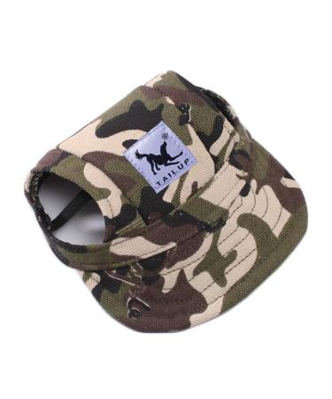 Bbeart pet hat leisure visier pet hat baseball sun hat sports cap with ear holes and chin straps for medium-sized dogs large dogs (XL camouflage) XL (pack of 1) camouflage