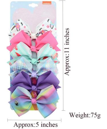 Kalolary 12Pcs Unicorn Hair Bows Clips for Girls - Grosgrain Ribbon Barrettes for Toddler - Birthday & Holiday Hair Accessories - Buy Online on SooperMarket.com