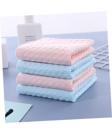 4pcs FRCOLOR Cotton Towel Set | Absorbent Makeup Remover & Facial Washcloths | Bathroom & Bath Supply Accessory | Baby Scarf | Blue - Buy Online on SooperMarket.com