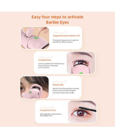 Heated Eyelash Curlers Electric Eyelash Curler with 3 Temperature Modes Intelligent Power-off 230mAh Rechargeable Battery One Charge for 60 Times Use (White) - Buy Online on SooperMarket.com