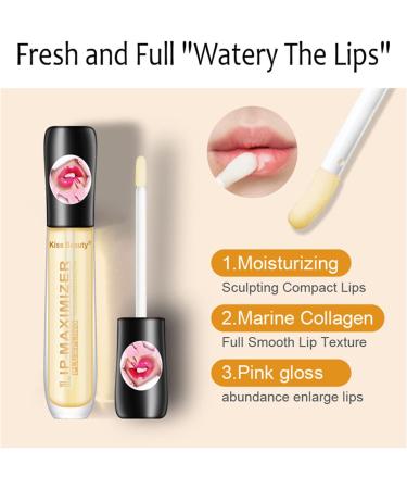 Peach Lip Plumper Set: Clear Lip Oil Gloss for Strong Moisturization, Long-Lasting and Nutritious Makeup - Waterproof Liquid Lipstick (1PC) - Buy Online on SooperMarket.com