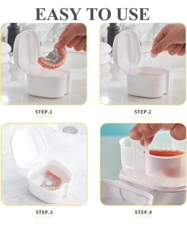 Retainer Case Portable Denture Box Easy-Clean Orthodontic Case Dental Braces Storage for Invisible Aligner False Teeth Container Mouth Guard Case Retainer Cleaner Holder (Dark Blue) - Buy Online on SooperMarket.com