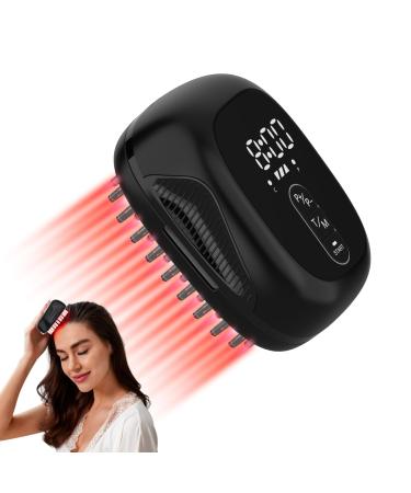 Laser Comb Hair Growth Device Medical Grade Lasers FDA Cleared Hair Loss Treatment for Men and Women with Thinning Hair Rechargeable Hair Growth Product Black