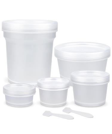 Cosywell Plastic Cream Jars 3.4oz/100ml Travel Containers for Toiletries Empty Cosmetic Pot Jars 5 Pieces Refillable TSA Approved Leak-proof Travel Size Accessories with Lids pattern5
