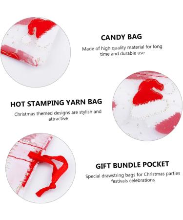 KOMBIUDA 10pcs Christmas Bronzing Gauze Bag Sheer Bags Santa Bags Drawstring Bag Candy Calendar 20 17 4CM Assorted Color 1 - Buy Online on SooperMarket.com