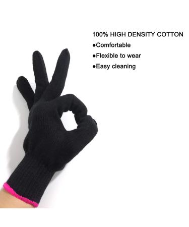 Lessmon Professional Heat Resistant Glove for Hair Styling - Curling Iron and Wand Heat Blocking - Left and Right Hand - Pink Edge Black - Buy Online on SooperMarket.com