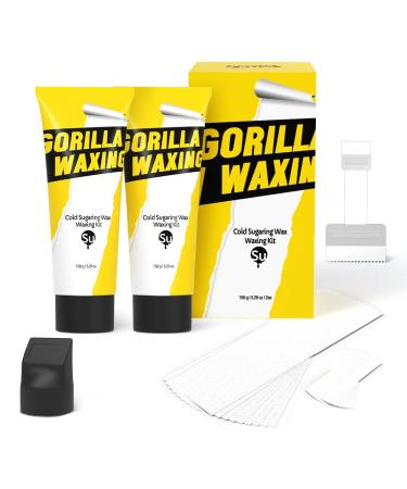 Gorilla Ready-to-Use Cold Waxing Kit for Body Face Bikini Legs and Armpits - 5.29 oz Sugaring Hair Removal for Women & Men