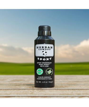 HERBAN COWBOY Sport Dry Spray Deodorant for Men | 2.8 oz | Vegan & Paraben-Free | Infused with Parsley, Rosemary & Sage - Buy Online on SooperMarket.com
