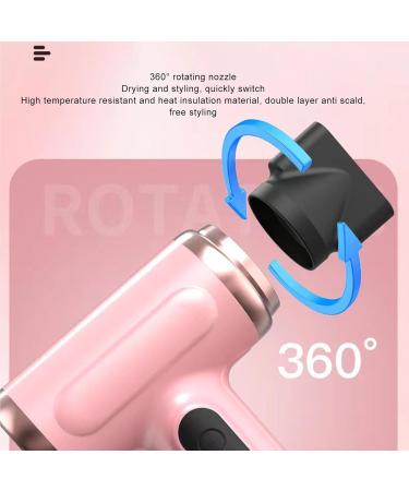 Cordless Ionic Hair Dryer 200W Rechargeable Portable Hair Dryer with Airflow Multiplier Technology Rotating Nozzle Multi Modes for Home School Travel - Buy Online on SooperMarket.com