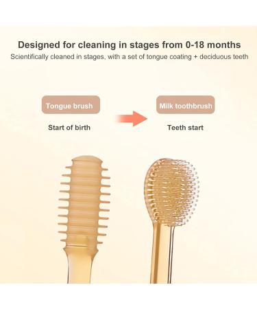 wirlsweal Baby Toothbrush and Silicone Tongue Brush Infant to Toddler Toothbrush 360 Degree BPA Free Cleaning Dental Care Portable Baby Tongue Brush Toothbrush Kit for 0-3 Years with Dust Cover Car - Buy Online on SooperMarket.com