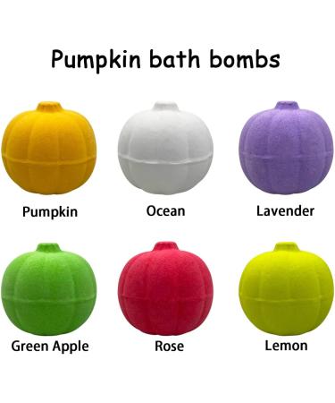 QINGQIU 6 Pack Halloween Pumpkin Bath Bombs with Squishy Toys - Ideal Halloween Treat Bags Gifts for Kids - Buy Online on SooperMarket.com