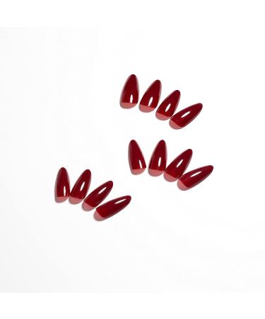 Wine Red Almond Shaped Press on Nails - 24pcs Xcreando Medium Length Fake Acrylic Glue on False Nails for Women and Girls - Buy Online on SooperMarket.com