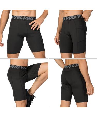 Lixada Men's Performance Sports Baselayer Shorts - Cool Dry Tights for Active Workouts - Large Black & Black Camouflage & Green Camouflage - Buy Online on SooperMarket.com