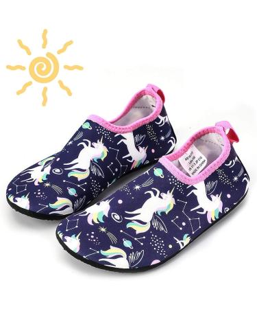 HIITAVE Kids Water Shoes - Non-Slip Aqua Pool Socks for Boys & Girls - Toddler 12-13 Little Kid - Purple/Unicorn - Buy Online on SooperMarket.com
