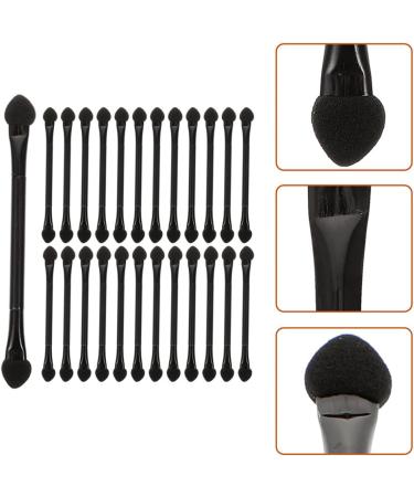 BELLIFFY 25 Pcs Dual Ended Makeup Brush Black Makeup Plastic Eyeshadow Sponge Brush - Buy Online on SooperMarket.com
