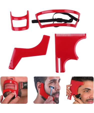 Beard Shaping Tool Kit Neckline Shaving Template Guide Set for Men Hair Styling Red beard trimmer template guide - Buy Online on SooperMarket.com