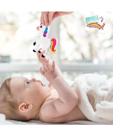 HAOBAOBEI Infant Unicorn Teether Toy - Natural Organic Silicone Teething Toy for Infants and Toddlers - Freezer Safe - White (1 Pack) - Buy Online on SooperMarket.com