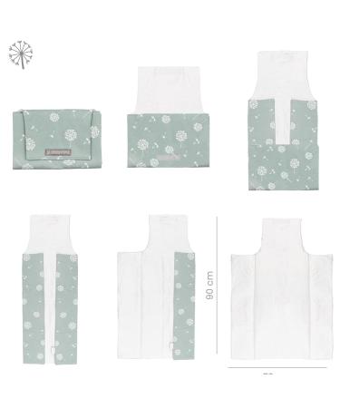 Mimuselina Portable Water-Repellent Diaper Wrap Pad - Foldable & Washable Changing Pad in Mint Dandelion - Buy Online on SooperMarket.com
