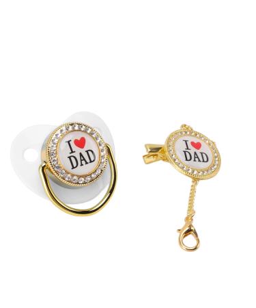 Silicone baby pacifier M funny and functional BPA-free stable metal clip suitable for babies aged 6 18 months with interesting rhinestones perfect for the white