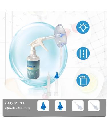 Ear Washer Bottle System with 6 Transparent Tips - 500ml Safe Ear Cleaning Kit for Adults | Includes Silicone Tube and Ear Muff for Home Use - Buy Online on SooperMarket.com