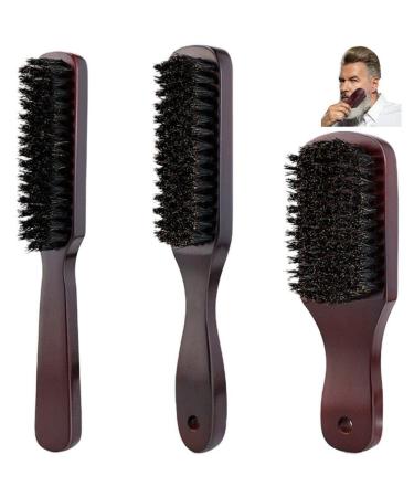 AMOYER Men Beard Brush Wooden Handle Boar Bristle Mustache Cleaning Brush Hairdressing Barber Hair Styling Comb Shaving Comb