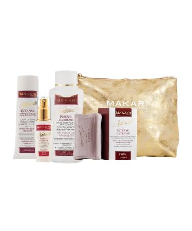 MAKARI Naturalle Intense Extreme Gift Set Rejuvenating Skin Care Products with SPF15 for Dry to Normal Complexion 4 Piece Botanical Facial Kit for Women