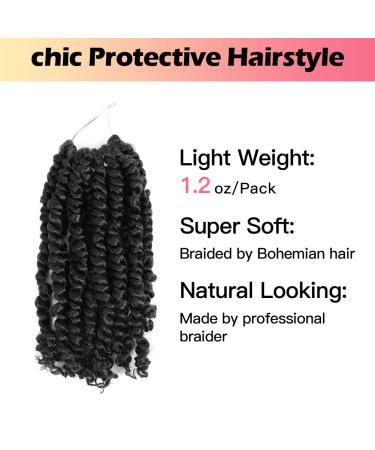 Niseyo 6 Inch Pre-twisted Passion Twist Hair 8 Packs Pre-looped Crochet Short Braids 1B/Natural Black - Buy Online on SooperMarket.com
