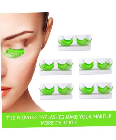 ABOOFAN 10 Pairs Halloween Extra Long False Eyelashes Lashes Halloween Dance Costume Eyelashes Cosplay Fake Lashes Green Eyelashes Curly Fancy Fake Chemical Fiber Gothic Extend Girl - Buy Online on SooperMarket.com
