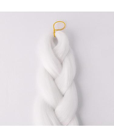 6 Packs Eunice Jumbo Braiding Hair Extensions - Colorful Synthetic Kanekalon for Crochet Box Braids - 165g/pcs 104cm (White) - International Shipping Available - Buy Online on SooperMarket.com