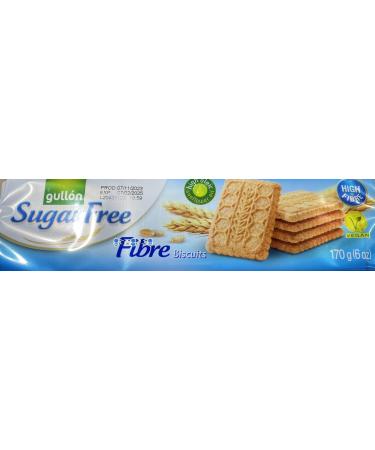 Gullon Sugar Free Fibres Biscuits 170g (Pack of 5) with Bonus Sugar Free Ice Pop - Great For Gifting In All Occasions Enjoy All Year Round