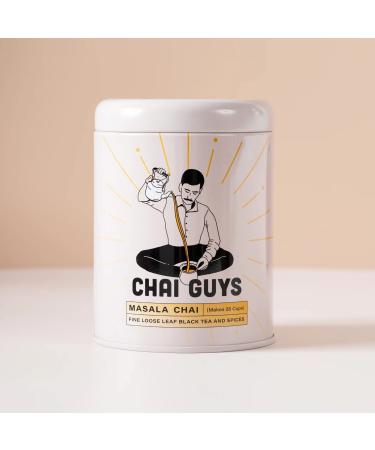 Chai Guys Authentic Masala Chai Blend Freshly Ground Spices & Assam Tea 28 Servings Tin