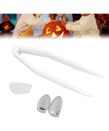 Fake Gold Teeth Grills For Your Teeth Plating Teeth Brace Fashionable Metal Teeth Decoration Jewelry For Halloween Party (Silver) - Buy Online on SooperMarket.com