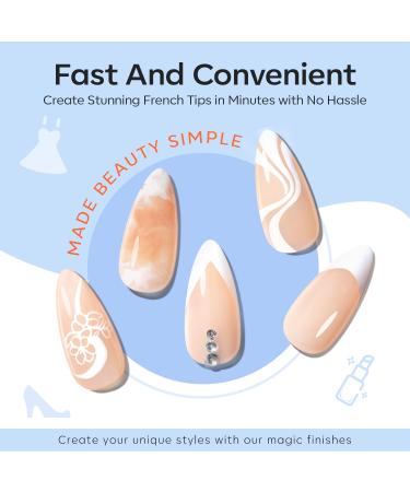 Modelones French Tip Tool Set - 6 Pcs Nail Stamp Kit for DIY French Manicure | Gel & Acrylic Nail Accessories - Buy Online on SooperMarket.com