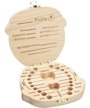 Baby Boy Wooden Tooth Fairy Keepsake Box - Kids Tooth Storage Organizer - Buy Online on SooperMarket.com