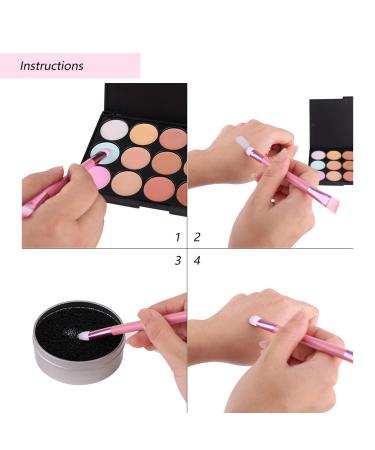 Hongecb Professional Make-Up Brush Cleaner - Quick Color Change Sponge Tool Set (3PCs) for Easy Dry Cleaning - Compact Storage Can Included - Buy Online on SooperMarket.com