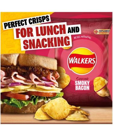 Walkers Smoky Bacon Multipack Crisps 6 x 25 g (Pack of 4) - Buy Online on SooperMarket.com