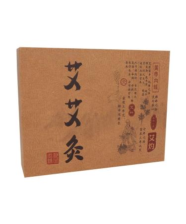 Brrnoo 60Pcs/Box Self-Adhesive Moxa Stick Moxa Roll Sticker Moxibustion Massage Home Tool with Heat Protection Base