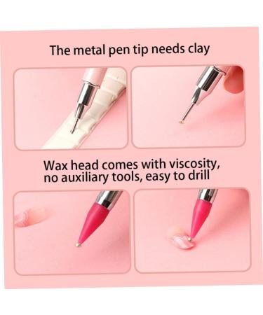 Nail Point Drill Pen Dual Heads Nail Art Diamond Pen Crystal Beads Picker Dotting Wax Pencil Manicure Art Tool Dual Use - Buy Online on SooperMarket.com