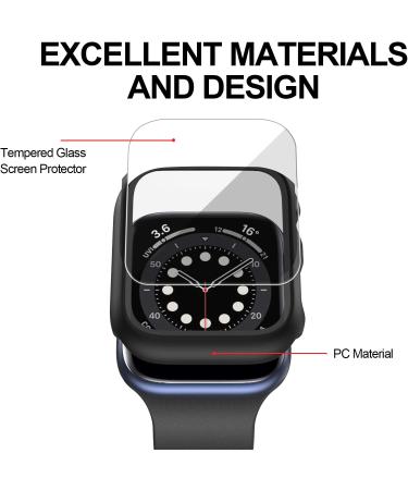 6 Pack Apple Watch Series 3 42mm Hard Case with Built-in Tempered Glass Screen Protector - Thin Bumper Full Coverage Bubble-Free Cover - Black/Deep Blue/White/Red/Pink/Green - Buy Online on SooperMarket.com