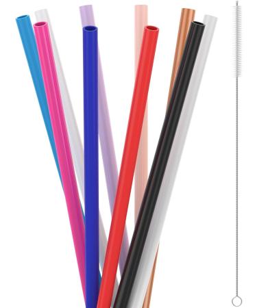 SHASUXTING 10 Pack Reusable Straws with Clearing Brush 12in Long Replacement Straws 10 Colors Tumblers Straw Replacement Food Grade Reusable Plastic Straws Durable for 40oz Tumblers Mugs Half Gallon J - Buy Online on SooperMarket.com